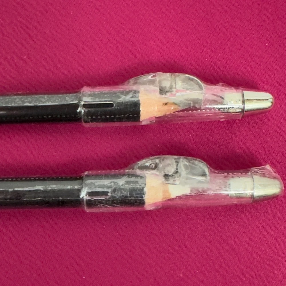 Cherimoya Dark Brown & White Waterproof Eye/Lip Pencils with Sharpeners. NWT
